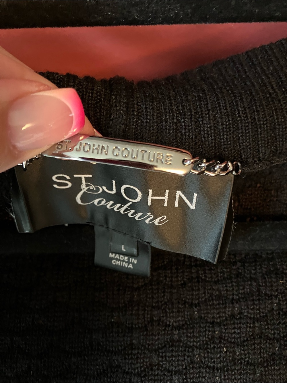 St. John Couture Cashmere Embellished V-Neck Cardigan - Picture 2 of 7